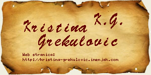 Kristina Grekulović vizit kartica